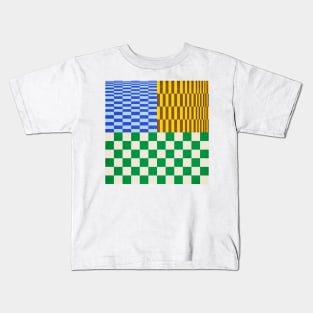 Retro Checkerboard Collage 02 Kids T-Shirt